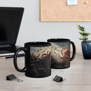 Sci-Fi Coffee Mug Apocalyptic Abyss: Devastation by the Giant Octopi 11oz
