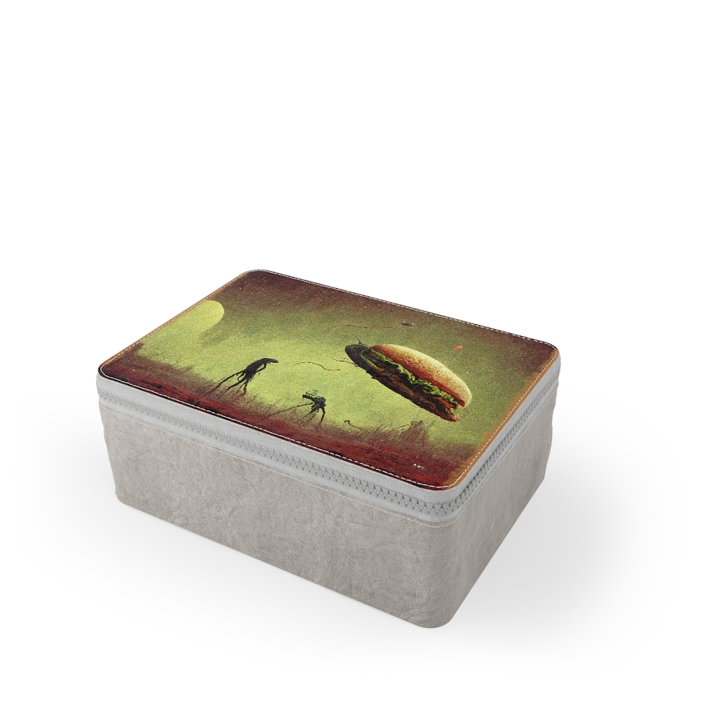 Alien Saucerburger Vintage Sci Fi Parody Eco-Friendly Lunch Box