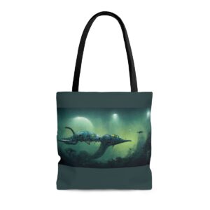 Undersea Spaceship Retro Sci Fi Tote Bag